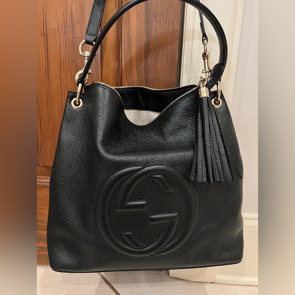 Gucci black leather hobo